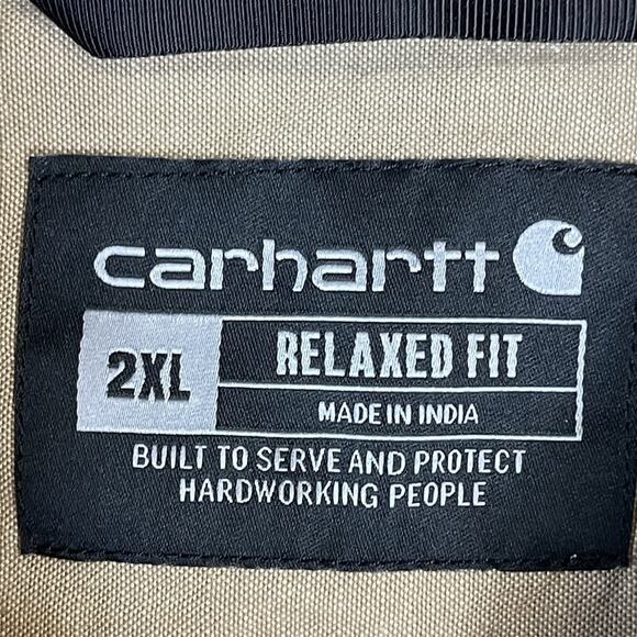 Carhartt Shirt Mens 2XL Brown Relaxed Fit Chambray Short Sleeve Button Up - Picture 3 of 9